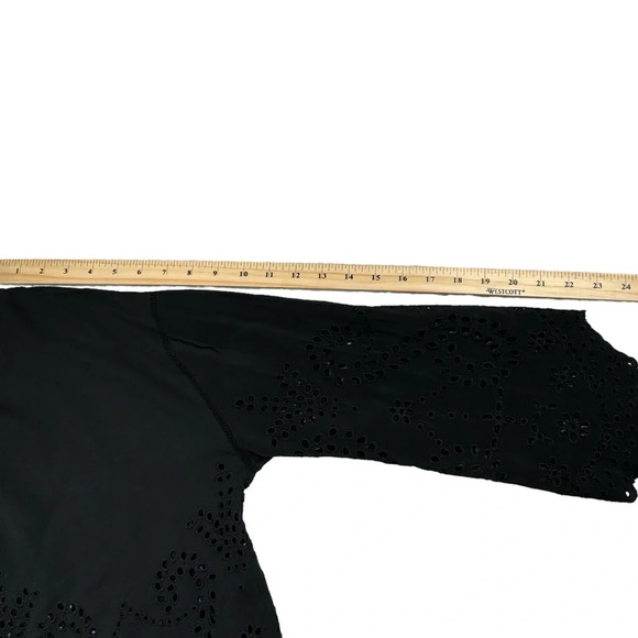 ULLA JOHNSON Althea Black Silk Eyelet Blouse. Quiet Luxury Old Money Size 2 - Picture 13 of 14